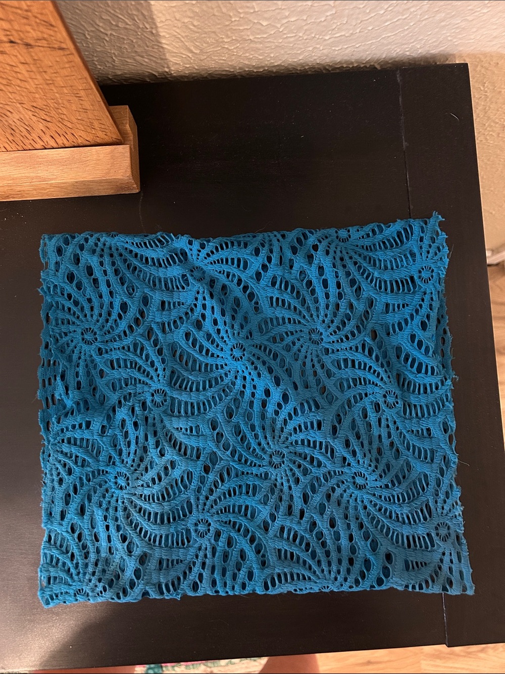 Teal Crochet Lace Headband